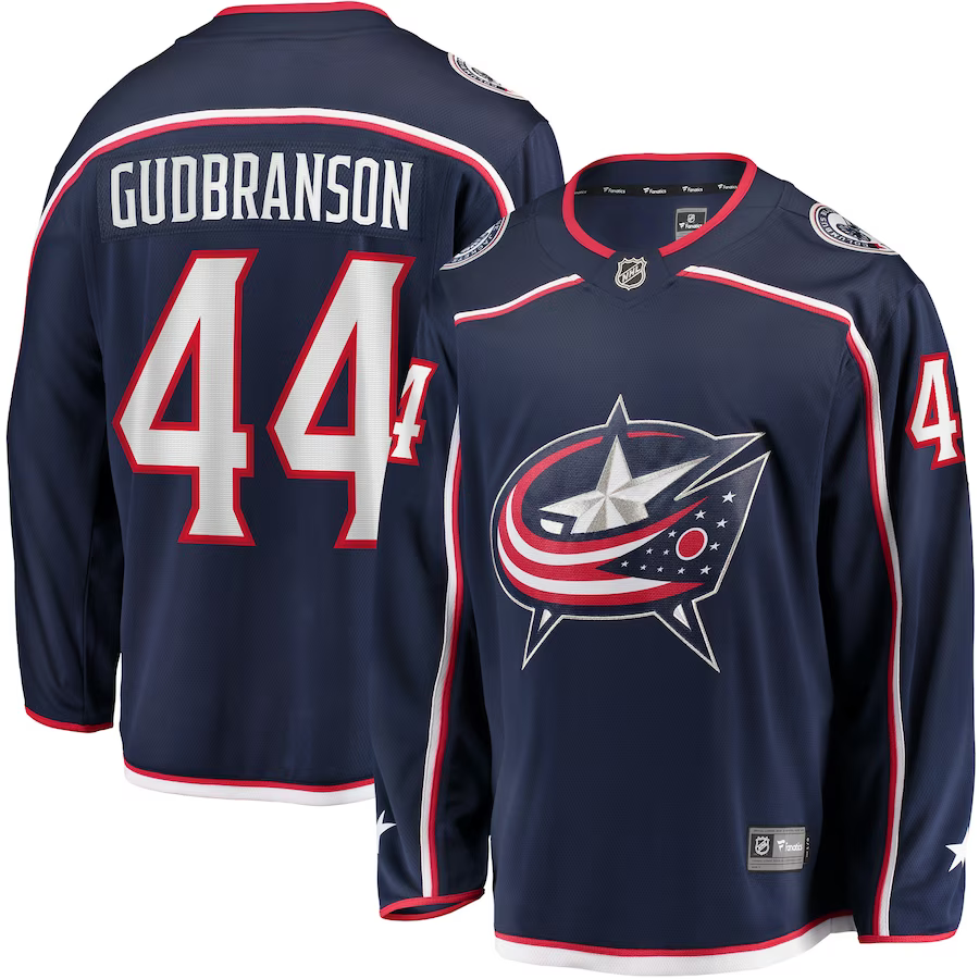 Men's Columbus Blue Jackets Erik Gudbranson #44 Navy Home Breakaway Jersey